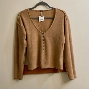 Free People Nimbus 100% Cashmere Sweater Brown Women’s Size XS New with Tags